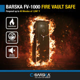 Barska FV-1000 Fireproof Vault Safe – 14-Rifle Capacity with Electronic Keypad, Pry-Resistant Door, 3 Steel Deadbolts, Fireproof 40 Min @1200°F, Removable Shelf Barska