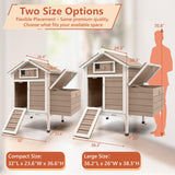 Magazoopet Large Chicken House Outdoor with 2 Nesting Box, Small Wood Chicken Coop Hen House with Removable Trays, Ramp, Outdoor Indoor Rabbit Hutch Poultry Cage (32" L x 23.6" W x 36.6" H) Magazoopet