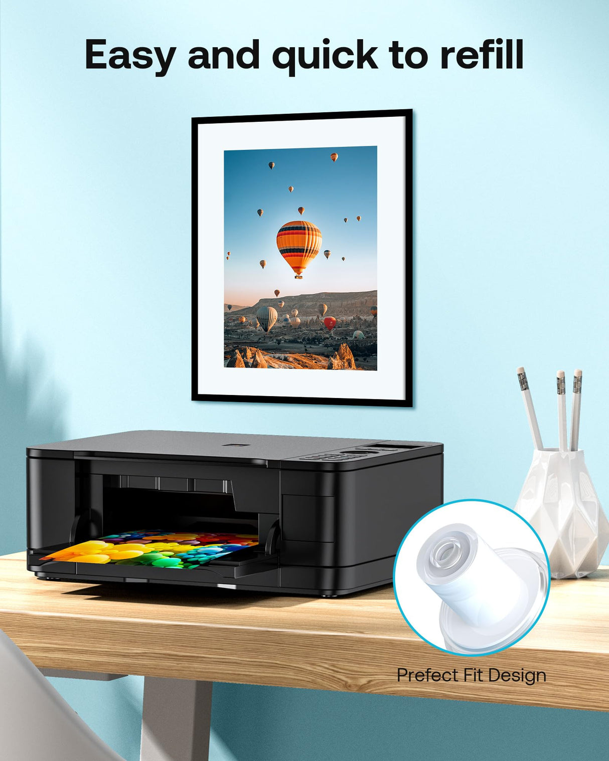 GI-20 GI20 Refill Ink Bottles Kit Compatible for Canon PIXMA G6020 G7020 G5020 MegaTank Printers, 4-Pack (170ML GI-20 Black, 70ML GI20 Color) JETSIR