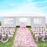 SEALAMB 10x30 FT Heavy Duty Canopy Party Tent, Durable Waterproof Pe Cloth, Outdoor Patio Party Tent Wedding Tents with 7 Removable Sidewalls for Backyard and Garden SEALAMB