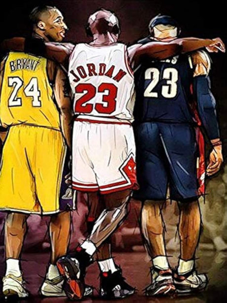 MaiYiYi Basketball Stars Diamond Painting Kit, 5D Full Round Diamond Painting by Numbers for Adults, Crystal Rhinestones Diamond Painting Kit for Basketall Lovers Wall Decor Art (35 x 45 cm) MaiYiYi