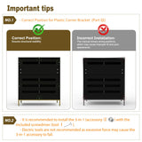 Convend Stylish Cat Litter Box Enclosure, Modern Hidden Litter Box Furniture with Tall Legs, Side Entrance, and Dual Use as End Table for Living Room or Bedroom (Black & Gold) Naisee