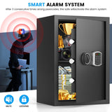 3.5 Cub Large Home Safe Fireproof Waterproof, Digital Fire proof Safe Box With Fireproof Bag, Combination Lock and Alarm Systerm, Anti-theft Safes for Home Files Ammo Pockrif