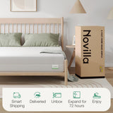 Novilla Full Size Mattress, 8 Inch Full Foam Mattress, Double Air Zone Full Size Mattresses with Flippable Design for Back & Side Sleeper, Tight Top Mattresses Fulls with Breathable Fabric Cover Novilla