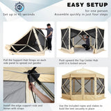 MASTERCANOPY Portable Screen House Room Pop up Gazebo Outdoor Camping Tent with Carry Bag(12x12, Beige) MASTERCANOPY