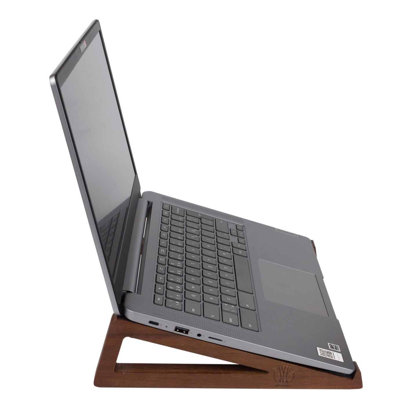 S&A WOODCRAFT Wooden Laptop Stand, Portable Desk Laptop Holder for Tablet with Carry Pouch, Compact Travel Laptop Stand with Protective Silicone Pads, Suitable for Laptops and Tablets - WoodArtSupply