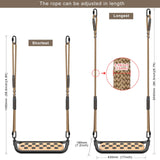 Dolibest Wooden Swing Seat, Outdoor Tree Swings for Adults and Kids, Comfortable and Non-Slip Swing Seat, Heavy Duty Steel Tubing Structure with Adjustable Rope, 58-80 inch, 500 LB Capacity Dolibest