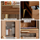 Vanity Desk with 29.53" HD Lighted Mirror, 47.24" Big Modern Vanity Desk with Mirror and Lights, Makeup Vanity with 5 Drawers and Storage Shelves and Charging Station,Brown Arulvmrn