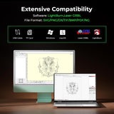 CREALITY FALCON 10w Laser Engraver with Air Assist, Laser Engraving Machine with Rotary Roller, 72W High Precision Laser Cutter and Engraver for Wood, Metal, Acrylic, Cylindrical Objects, Tumblers CREALITY FALCON