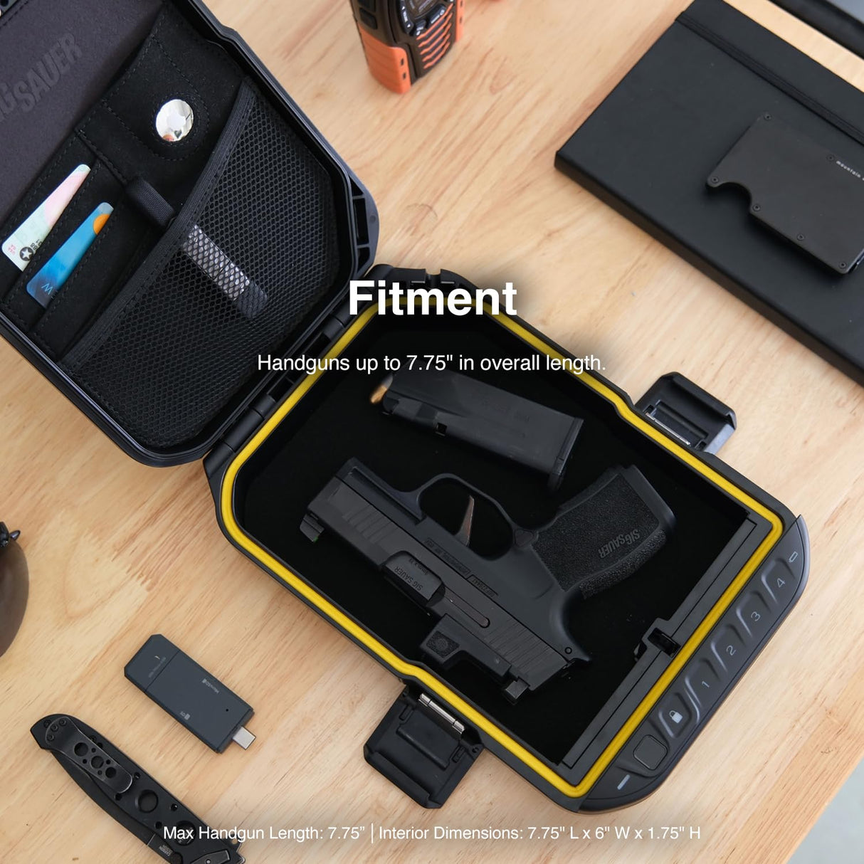 VAULTEK SIG SAUER Edition LifePod Secure Waterproof Travel Case Rugged Electronic Lock Box Travel Organizer Portable Handgun Case with Backlit Keypad (Biometric) VAULTEK