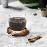 Zovano Wooden Drink Coasters Set of 4, Stackable Cup Coaster for Table, 4.2 inch Absorbent Cork Coasters Set for Tabletop Protection, Rustic Glass Coaster for Coffee, Home Decor. ZOVANO