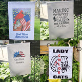 6Pcs Lawn Garden Flags Blank Garden Flags DIY Decorative Flag, Polyester Banners Flag for Indoor Outdoor Garden Decoration Holiday Festival,12 x 18 Inch, White yuntop