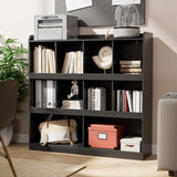 Cozy Castle 10 Cube Bookcase, 3 Tier 47.2'' Bookshelf, Kids Bookshelf Organizer, Wooden Bookcase with Anti-Tilt Device, Modern Storage Display Cabinet for Study Room, Bedroom, Living Room,Black Cozy Castle