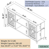 Daxue 60”W Blue Console Table Sofa Table Wood Sideboard with Adjustable Shelves and Doors, Accent Table for Entryway Living Room Hallway Kitchen Storage Cabinets, TV Stand for 75 inch tv, Teal Finish Daxue