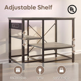 Becuddler 40-50 Gallon Fish Tank Stand with Charging Station, 36x19 Metal Aquarium Stand with 3-Tiers Adjustable Storage Shelves, 6-Legs Reptile Terrarium Stand, 660 LBs Becuddler