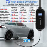 SubSun Portable Level 2 EV Charger 40Amp 240V Electric Car Charger for All J1772 EVs Includes Chevy Volt Bolt and Nissan Leaf, 25FT EV Charging Cable with NEMA 14-50 Plug for Home Travel SubSun
