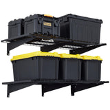 WAREYEASY Garage Wall Shelving, 2-Pack 2 x 4ft Garage Storage Rack,Loads 700 lbs 24-inch-by-48-inch Heavy Duty Wall Shelves,24” x 48” Garage Wall Shelf,Black WAREYEASY