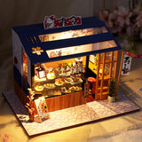DIY Miniature House Kit with LED Light,Japanese Style Dollhouse Miniature House Kit,Mini House kit Ideal Gifts for Birthday Christmas CHOOYIH