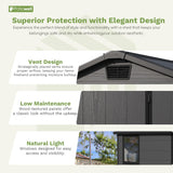 Patiowell 6 x 4 FT Plastic Outdoor Storage Shed with Floor, Resin Outside Tool Shed with Window and Lockable Door for Backyard, Garden, Tool Storage Use, Easy to Install, Dark Grey Patiowell