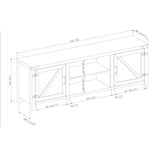 Walker Edison Georgetown Modern Farmhouse Double Barn Door TV Stand for TVs up to 80 Inches, 70 Inch, White Oak, Without Fireplace Walker Edison