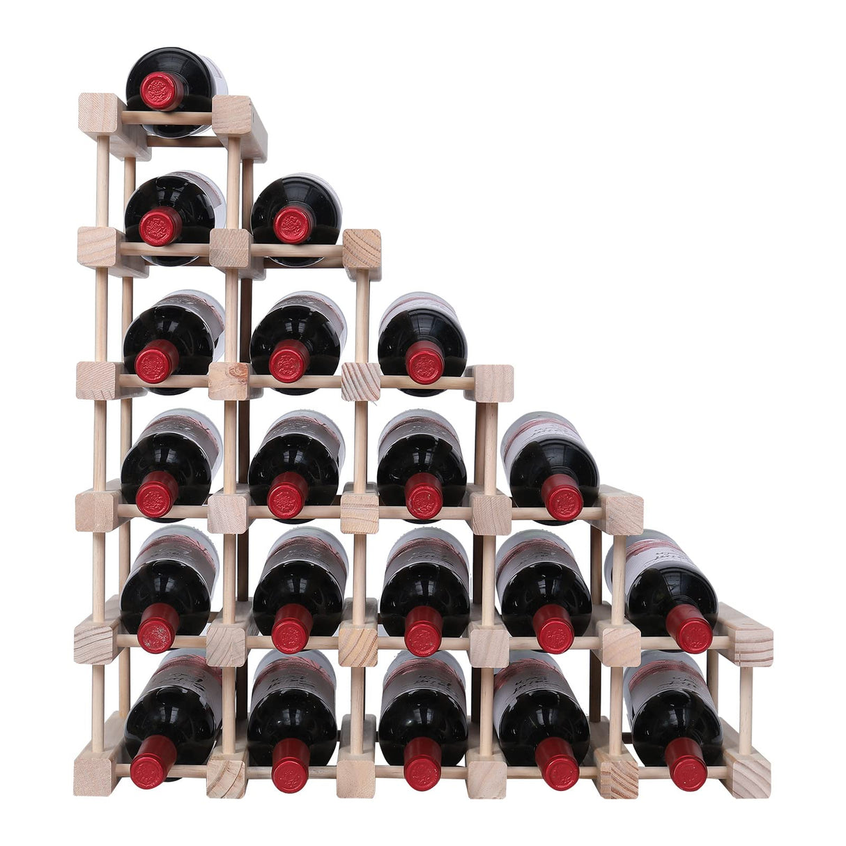 FDHUIJIA Wine Rack Small countertop Cabinet Stackable Storage Wooden freestanding Floor Wine Holder (20 Bottles) FDHUIJIA