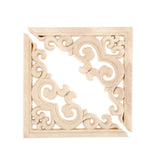 MUXSAM 4-Pack Wood Carved Applique Corner Onlay, 11x11cm/4.33"x4.33", Unpainted Furniture Decals for Cabinet Cupboard Corner Door Bed Home Decoration(Style-A) MUXSAM
