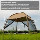 iCool Screen House 11 x 11 Ft Screened Mesh Net Wall Canopy Tent Screen Shelter Gazebos for Patios Outdoor Camping Activities - Beige iCool
