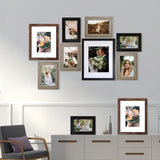 SESEAT Picture Frames Collage, Gallery Wall Frame Set with 11x14 8x10 5x7 4x6 Frames in 3 Different Finishes, Set of 10 SESEAT