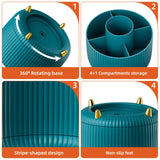 Marbrasse Desk Organizer, 360-Degree Rotating Pen Holder for Desk, Desk Organizers and Accessories with 5 Compartments Pencil Organizer, Art Supply Storage Box Caddy for Office, Home（Green） Marbrasse