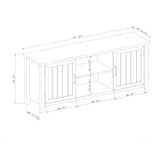 Walker Edison Buren Classic Grooved Door TV Stand for TVs up to 65 Inches, 58 Inch, Solid White Walker Edison