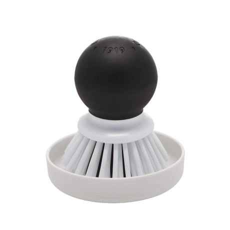 KitchenAid Palm Brush With Dish Tray to Keep Countertops Dry and Clean, Durable Nylon Bristles for Tough Cleaning, Dishwasher Safe, 2-Piece, Black KitchenAid