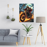 YOUSHIHA Motorcycle Skeleton Man Diamond Painting Kits for Adults,Vehicle Diamond Painting Art Kit for Adult,5D Gem Diamond Art Painting for Relatives and Friends Home Wall Decor Gifts 12x16 Inch YOUSHIHA