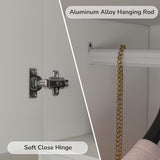 Jiaoun Armoire Wardrobe Closet with 2 Drawers & 2 Door, Armoires and Wardrobe with Hanging Rod, Wardrobe Cabinet for Bedroom, White (31.5”W x 20.39”D x78.74”H) Jiaoun