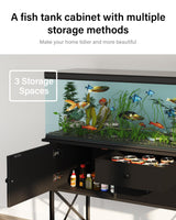 FILKO Fish Tank Stand 40 Gallon: Sturdy Aquarium Stand with Accessories Storage - Metal Tank Stands Table for 40-50 Gallon Reptile Breeder Turtle Terrarium - 36.6"x18.8" Weight Capacity 660 lbs FILKO