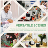 Reception Desk Modern Front Desk Reception Counter Retail Checkout Counter with Hidden Lighting Receptionist Room Tables No Assembly Required for Beauty Salon Wood and White Right 87inch Generic