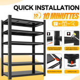 Metallitrend 78H/40W Heavy Duty Garage Shelving Unit- 6 Tier Metal Garage Storage Shelves, Steel Rack with Reinforced Bracing, Adjustable Shelf for Utility Room,Warehouse, Basement,Easy Assembly Metallitrend
