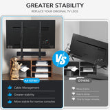 Universal TV Stand, Table Top TV Stand Base Replacement for Most 37 to 86 Inch LCD LED TVs, 7 Height Adjustable TV Legs with Cable Management Hold up to 150lbs, Max VESA 800x600mm, Black AX10TB01 AX WABER
