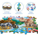 Puzzles for Kids Ages 4-8 – 2 x 60 Pieces Puzzles for Kids Ages 3-5 6-8 – Toy for Learning Ocean & Forest Animals – Educational Toys for Boy and Girl (2 Packs) Unolidrom