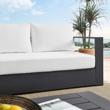 Modway Tahoe Aluminum Outdoor Patio Sofa in Gray White Modway