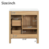 Mirightone 30" Wood Vanity with Sink, Bathroom Vanities 30 Inch with Sink, Single Sink Bathroom Vanity, 30 in Restroom Sink Vanity with 1 Soft Close Doors, 2 Soft Close Drawers, Adjustable Shelf Mirightone