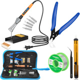 Soldering Iron Kit, 90W Soldering Iron LCD Adjustable Temperature, 13 in 1 Soldering Welding Iron Gun Kit with 5 Tips, Flux, Desoldering Pump, Stand, Tweezers, Wire Cutter, Solder Wire, Sponge, 110V HANDSKIT
