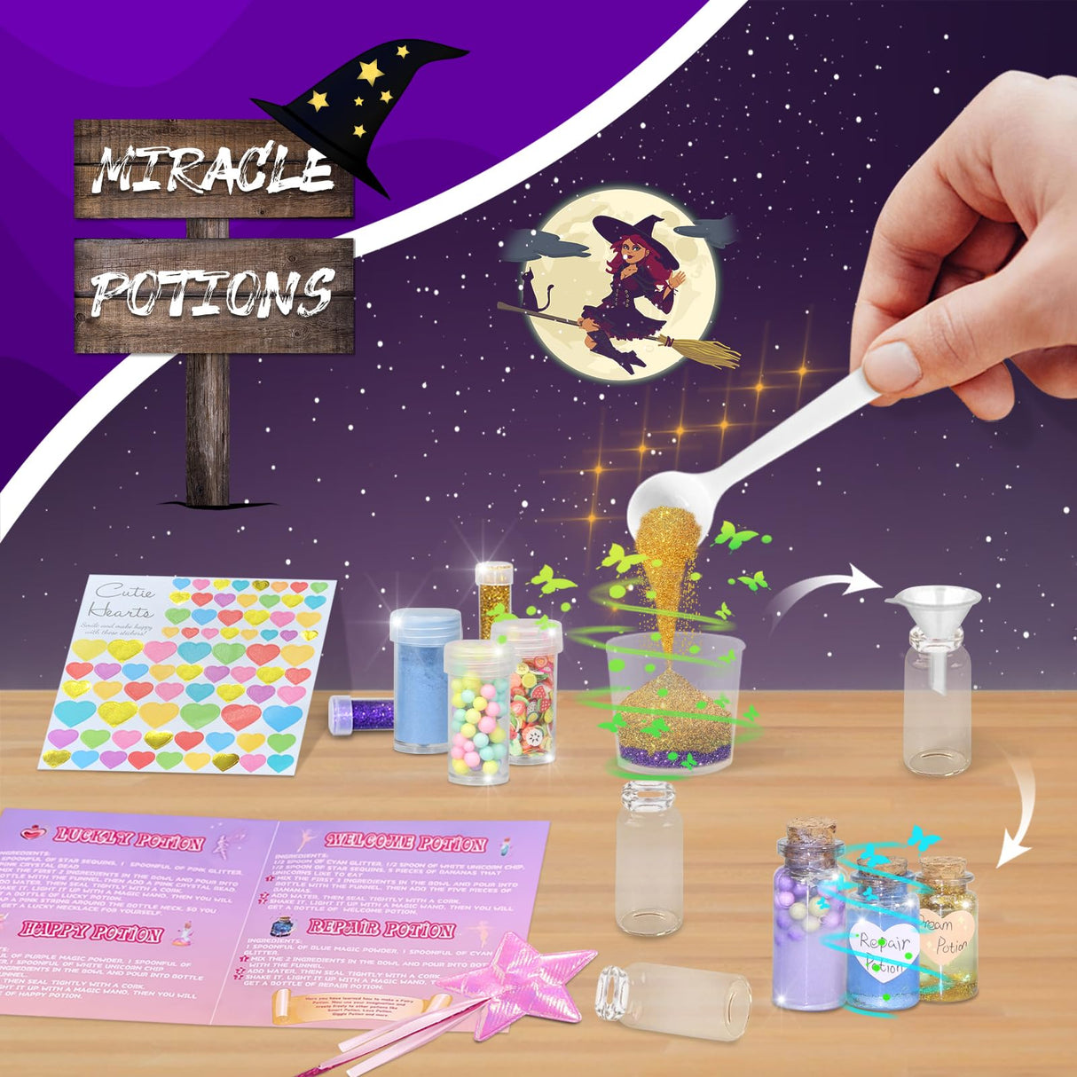 FAMOPLAY Fairy Potion Kits for Kids, DIY 18 Bottles Magical Fairy Polyjuice Potions, Creative Craft Kit Fun Magic Gift Toy for Girls 6 7 8 9 10 FAMOPLAY