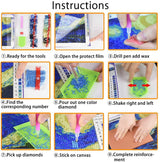 HONGJIE 5D DIY Diamond Painting by Number Kits Air Force 16X20 Inch for Adults and Kids, Round Full Drill Rhinestone Cross Stitch Mosaic Art for Home Wall Decoration and Gift Option. Hongjie