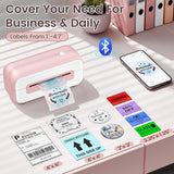 Phomemo Bluetooth Thermal Shipping Label Printer, 2025 Upgrade 4x6 Desktop Thermal Label Printer for Shipping Packages/Small Business/Office/Home, for Amazon, Ebay, Shopify, Etsy, UPS, FedEx - Pink Phomemo