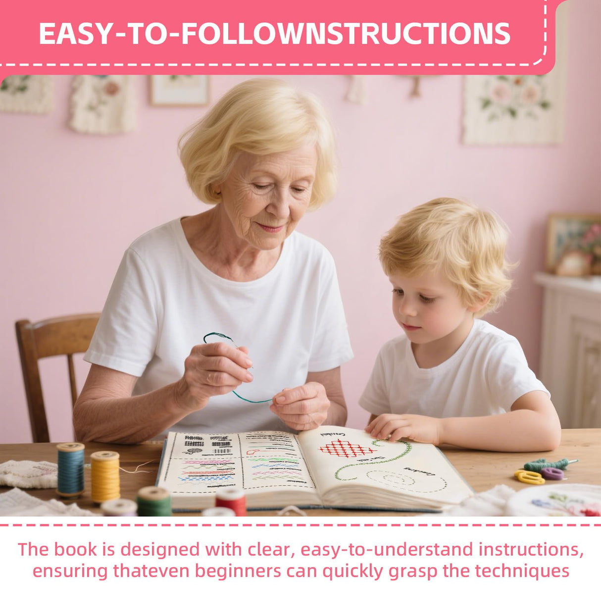 DIY Stitch Book with Tools Set, Embroidery Stitch Book, DIY Sewing Books, Embroidery Books of Stitches, Sewing Books for Beginners and Enthusiast, 106 Unique Embroidery Patterns Generic