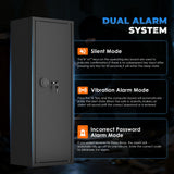 INTERGREAT 12-15 Gun Safe, Long Gun Safe for Rifle and Pistols, Large Gun Cabinet Safe with Removable Gun Racks, Digital Gun Cabinet with Multifunction Lock, 4 Pistol Pockets INTERGREAT