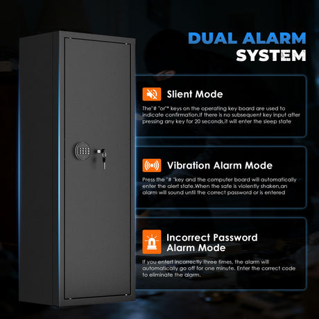 INTERGREAT 12-15 Gun Safe, Long Gun Safe for Rifle and Pistols, Large Gun Cabinet Safe with Removable Gun Racks, Digital Gun Cabinet with Multifunction Lock, 4 Pistol Pockets INTERGREAT