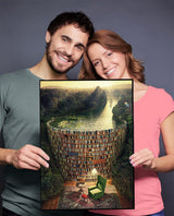 Jigsaw Puzzles for Adults, 1000 Pieces and up, Bookshelf Canal Puzzle, Books Library Challenging Funny Puzzles for Friends Family Activity Game Nights Gifts RECHIATO