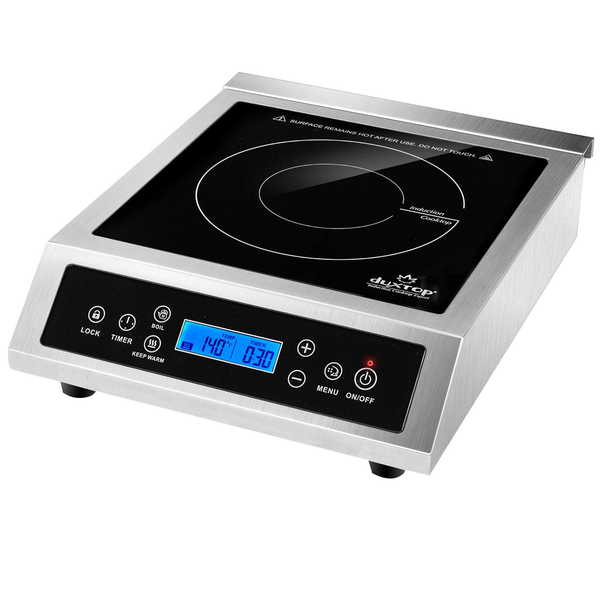 Duxtop Professional Portable Induction Cooktop, Commercial Range Countertop Burner, 1800 Watts Induction Burner with Sensor Touch and LCD Screen, P961LS/BT-C35-D, Silver/Black duxtop
