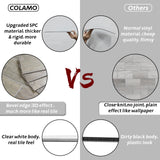 COLAMO Wood Look Tile Peel and Stick Backsplash,Thick Rigid Oak-Weathered Stick On Kitchen Backsplash,Adhesive Faux Shiplap Wood Panels for RV,Vanity,Accent Wall,Self Stick Wall Tile(24PCS) COLAMO